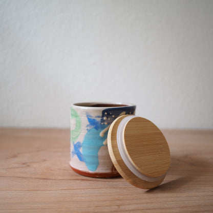 Lågkrukke med bambuslåg (flere varianter)