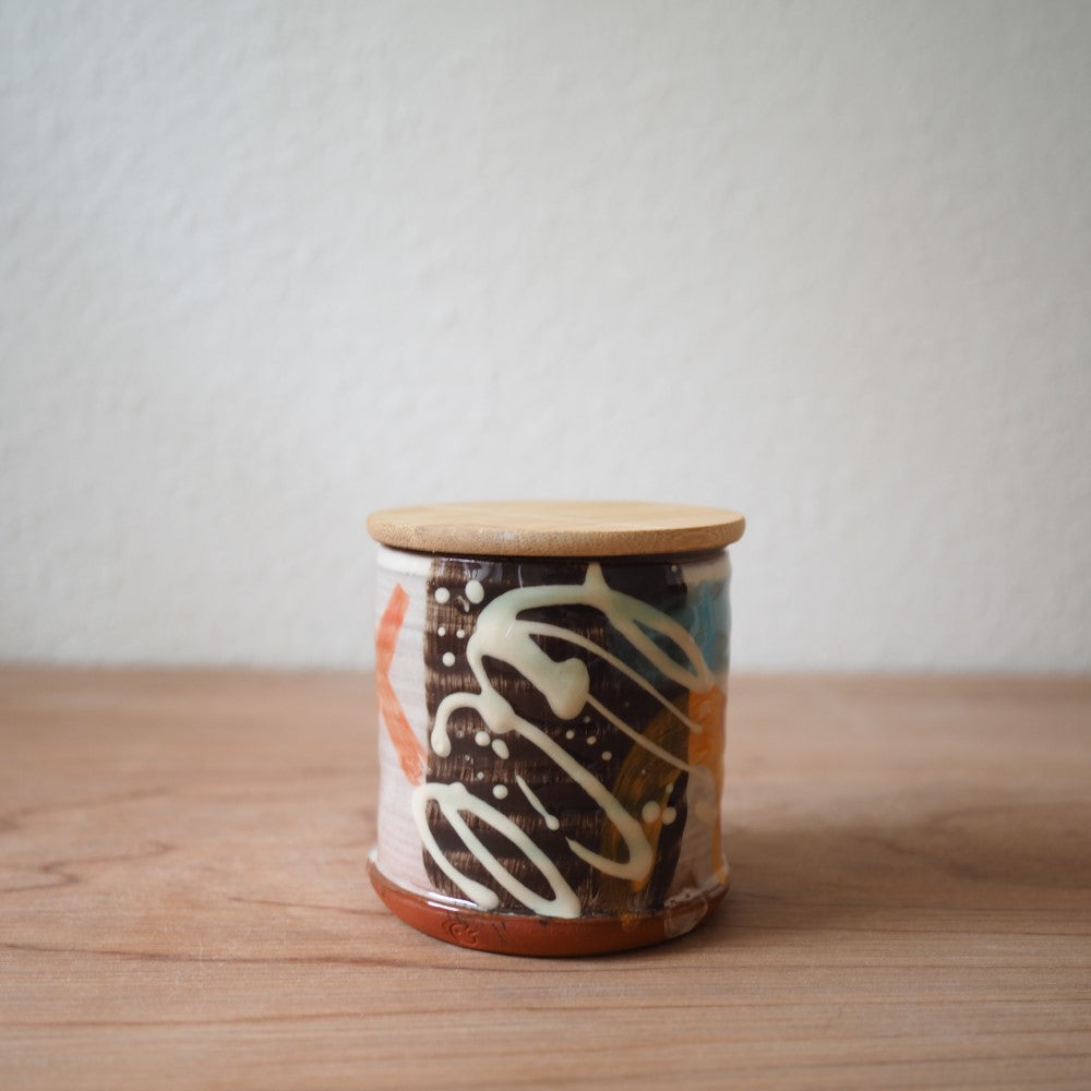 Lågkrukke med bambuslåg (flere varianter)