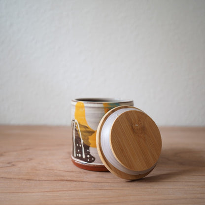 Lågkrukke med bambuslåg (flere varianter)